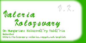 valeria kolozsvary business card